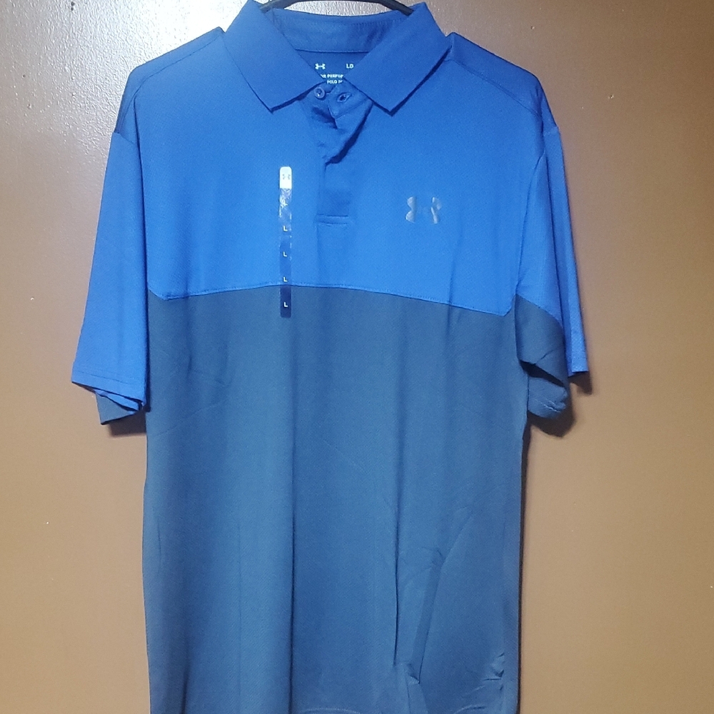 New Under Armour Men's Two-Tone Polo Shirt Size Lg